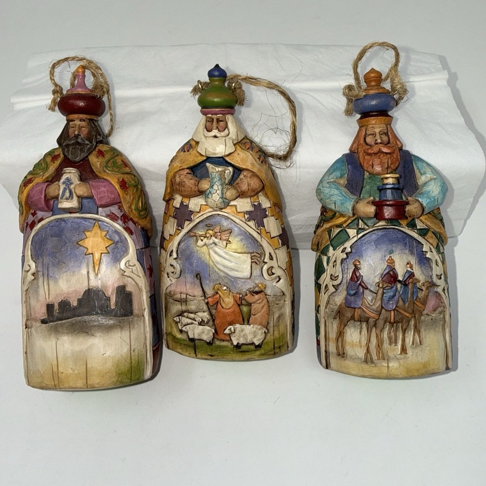 Jim Shore Heartwood Creek "3 Wisemen" - Set of 3 - Hanging Ornaments - #117712